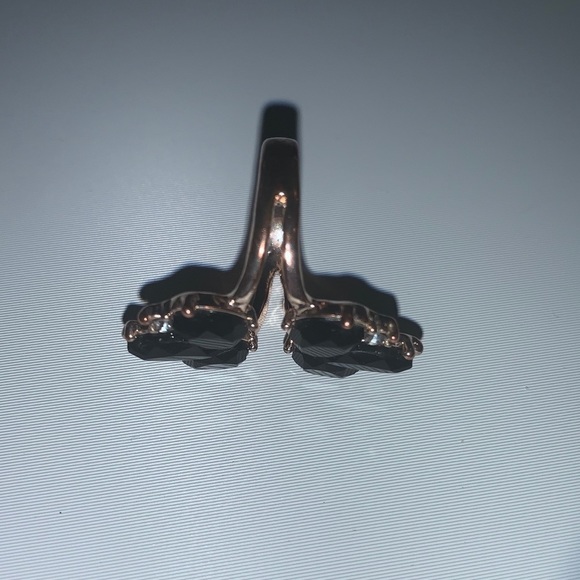 INC Ring Gold & Black Gemstones Art Deco - Picture 7 of 9